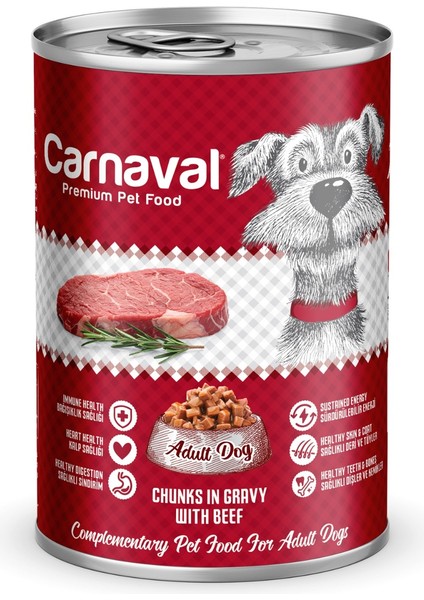 Premium Yetişkin Köpek Konservesi Biftekli 400 gr X12