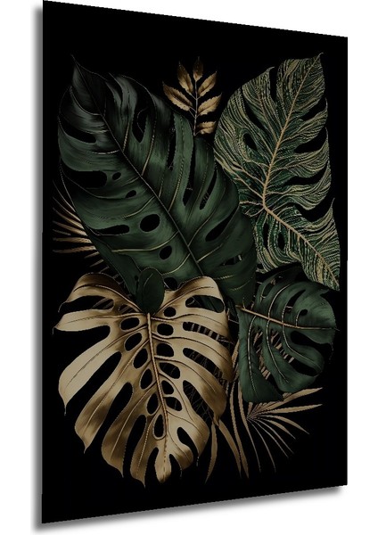 Çerçeve Görünümlü Tropikal Yapraklar Ahşap Mdf Dekoratif Ev Duvar Tablo Dikdörtgen Ev Duvar Tablo modelleri