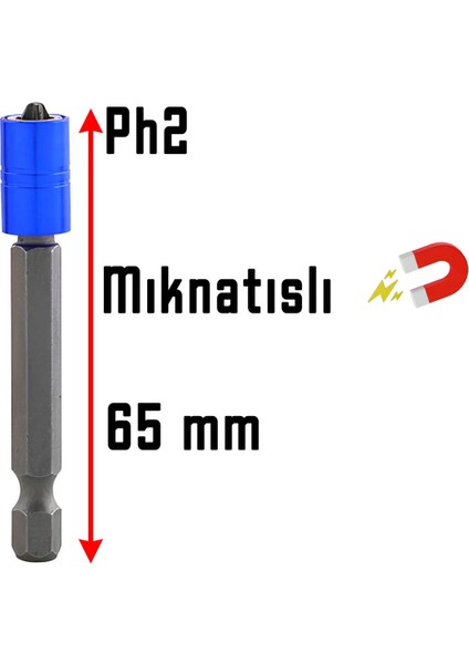 15 Parça Tornavida Bits Uç Seti (50MM Ph1-Ph2-Ph3 50MM Pz1-Pz2-Pz3 50MM T10-T15-T20-T25-T27-T30)