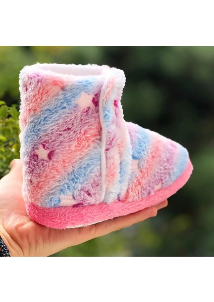 Kız Çocuk Panduf Hologram Yıldız Desenli Cırtlı Kaydırmaz Taban Anaokulu Kreş Ev Ayakkabısı fiyatları