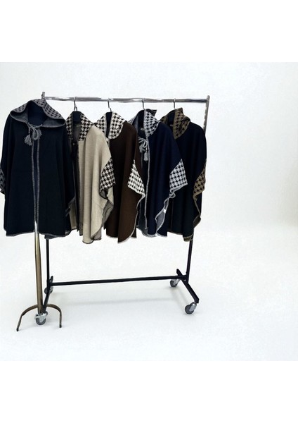 Akmoda Kalın Kışlık Triko Uzun Panço