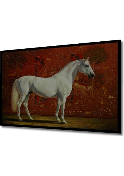 Çerçeve Görünümlü Beyaz At Ahşap Mdf Dekoratif Işyeri Duvar Tablo Dikdörtgen Işyeri Duvar Tablo fiyatları