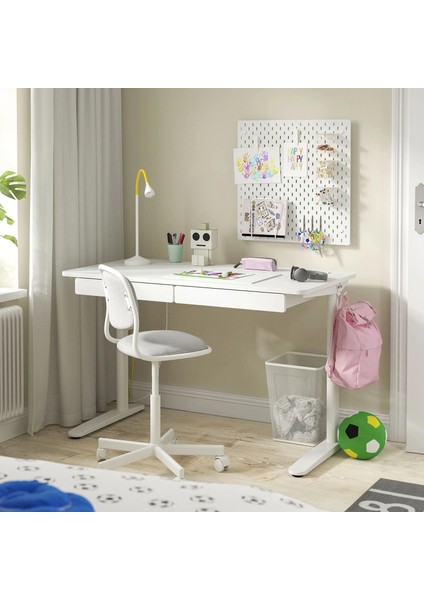 Relatera Çocuk Çalışma Masası Beyaz 117 x 60 cm Yükseklik Ayarsız fırsatları