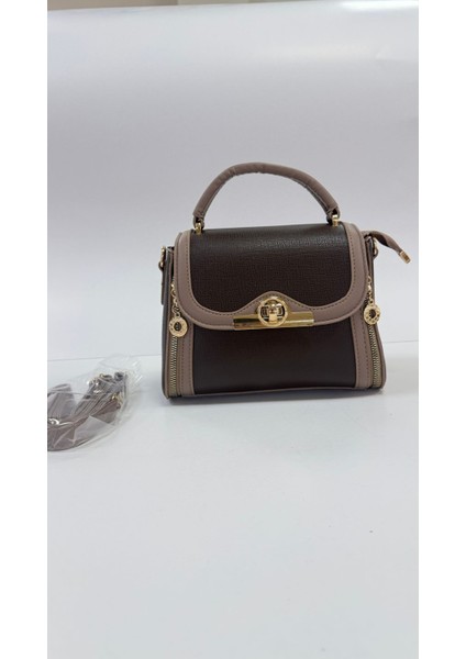 , Fermuar ve Kilit Detaylı , Şık ve Günlük ,kadın kahverengi vizon El Çantası ve Bayan Çapraz Çantası fırsatları