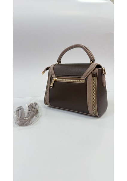 , Fermuar ve Kilit Detaylı , Şık ve Günlük ,kadın kahverengi vizon El Çantası ve Bayan Çapraz Çantası indirimleri