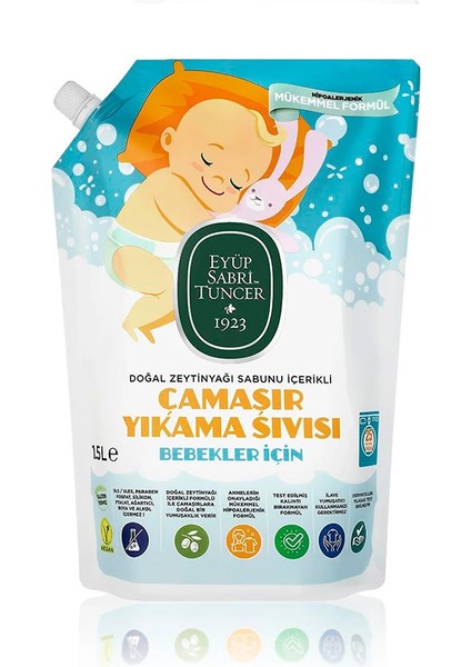 x6 Adet Doğal Zeytinyağı Içerikli Bebek Çamaşır Yıkama Sıvısı 1,5 Lt fiyatları