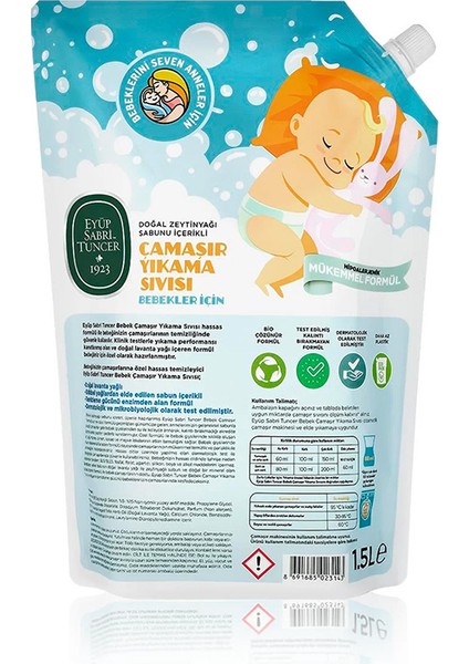 x6 Adet Doğal Zeytinyağı Içerikli Bebek Çamaşır Yıkama Sıvısı 1,5 Lt modelleri