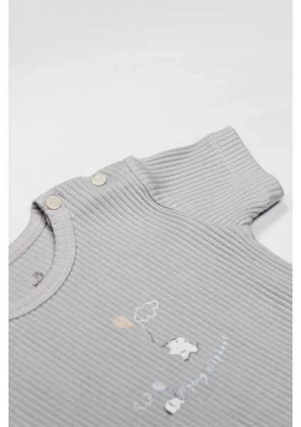 Baby Flying Elephant Yarım Kol 2'li Body 17116 Ekru Gri indirimleri