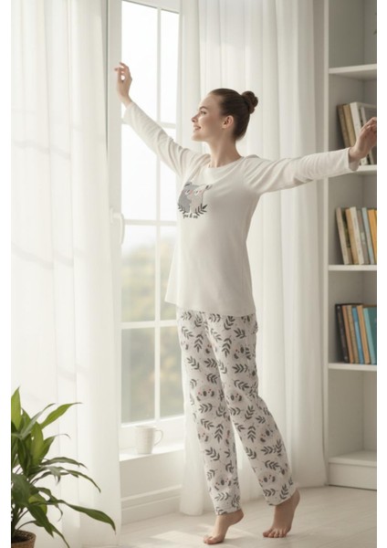 Termal Koala Desenli Kışlık Kadın Pijama Takımı fiyatları