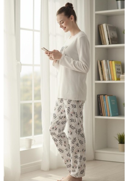Termal Koala Desenli Kışlık Kadın Pijama Takımı modelleri