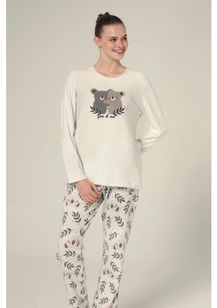 Termal Koala Desenli Kışlık Kadın Pijama Takımı fırsatları