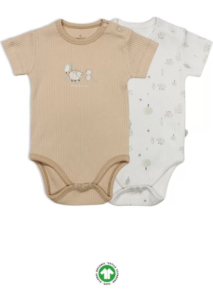 Baby Always Dream Yarım Kol 2'li Body 17114 Ekru Bej
