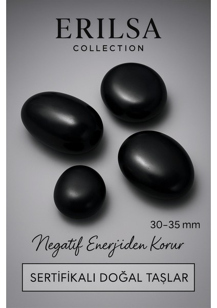 Sertifikalı Siyah Turmalin Taşı Kütle 30–35 mm Negatif Enerjiye Karşı Koruma ve Topraklanma Taşı