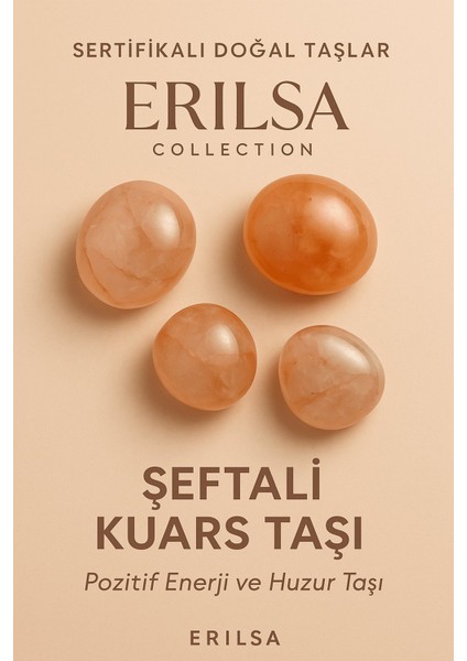 Sertifikalı Şeftali Kuvars Taşı Kütle 25–30 mm Pozitif Enerji ve Huzur Taşı