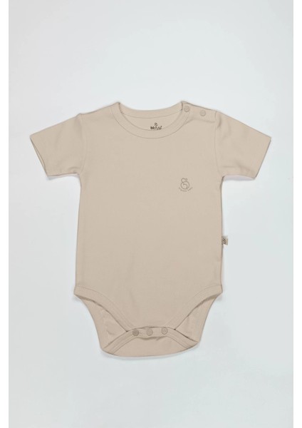 Baby Organik Natural Basic Style Yarım Kol Body BS17103 Bej