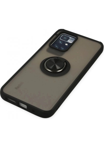 Xiaomi Redmi 10 2022 Kılıf Montreal Yüzüklü Silikon Kapak - Siyah indirimleri