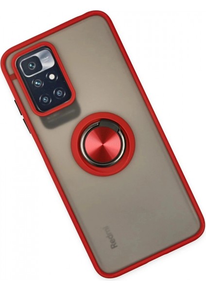 Xiaomi Redmi 10 2022 Kılıf Montreal Yüzüklü Silikon Kapak - Kırmızı modelleri