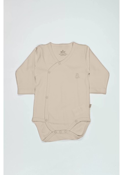 Baby Organik Natural Basic Style Kruvaze Uzun Kol Body BS17102 Bej