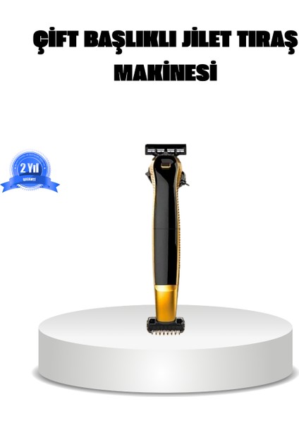 Çift Başlıklı Şarjlı Tıraş Makinesi – Sinek Kaydı Performans, Yıkanabilir Başlık, Taş