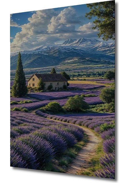 Lavanta Bahçesi Manzaralı Ahşap Mdf Dekoratif Dikdörtgen Ev,işyeri Duvar Tablo fiyatları