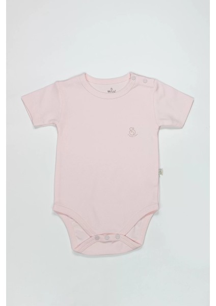 Baby Organik Natural Basic Style Yarım Kol Body BS17103 Pembe