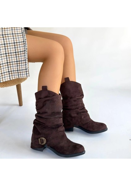 Canty Kahverengi Süet Körüklü Topuklu Çizme fırsatları
