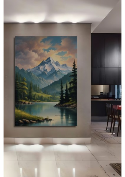 Büyüleyici Dağ Manzarası Ahşap Mdf Dekoratif Ev/işyeri Duvar Tablo Dikdörtgen Ev/işyeri Duvar Tablo