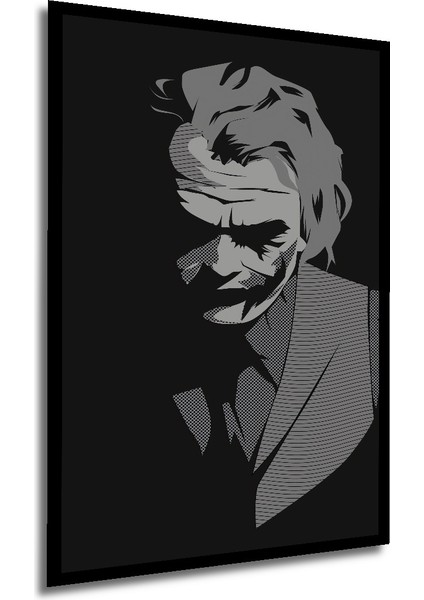 Çerçeve Görünümlü Joker Siyah Beyaz Dekoratif Ahşap Mdf Ev Duvar Tablo Dikdörtgen Ev Duvar Tablo modelleri