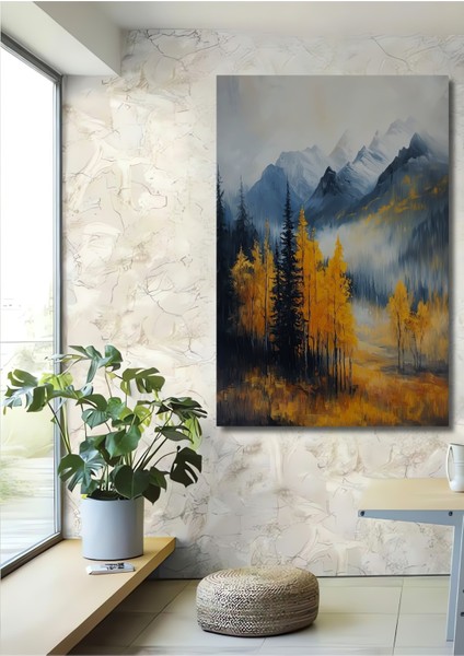 Dağ Manzarası Sonbahar Ahşap Mdf Dekoratif Ev/işyeri Duvar Tablo Dikdörtgen Ev/işyeri Duvar Tablo