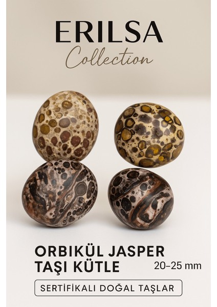 Sertifikalı Orbikül Jasper Taşı Kütle 20–25 mm Koruma Denge ve Topraklanma Enerjisi Taşı