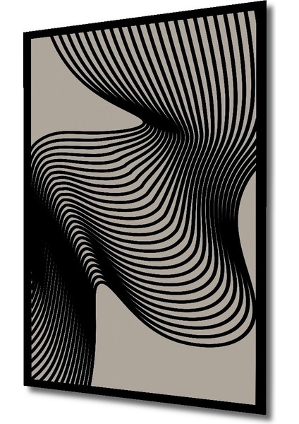 Çerçeve Görünümlü Soyut Dalgalar Dekoratif Ahşap Mdf Ev Duvar Tablo Dikdörtgen Ev Duvar Tablo fiyatları