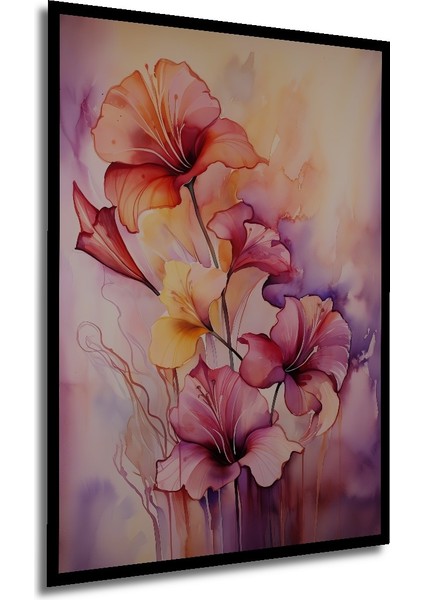 Çerçeve Görünümlü Soyut Çiçek Bahçesi Dekoratif Ahşap Mdf Ev Duvar Tablo Dikdörtgen Ev Duvar Tablo modelleri