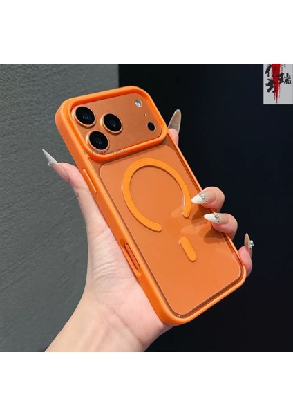 Apple iPhone 17 Pro Max Uyumlu Kılıf Magsafe Wireless Şarj Özellikli Tam Koruma Kenarı Renkli Arkası Şeffaf Silikon Ege Kapak