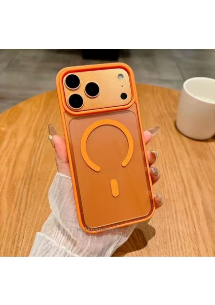 Apple iPhone 17 Pro Max Uyumlu Kılıf Magsafe Wireless Şarj Özellikli Tam Koruma Kenarı Renkli Arkası Şeffaf Silikon Ege Kapak modelleri