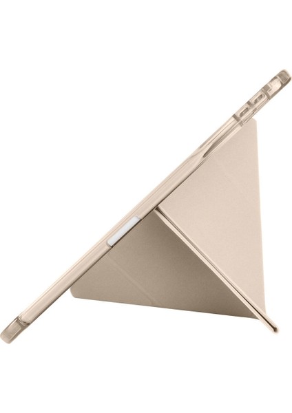 iPad Pro 11 2025 M5 Kılıf Zore Tri Folding Kalem Bölmeli Standlı Kılıf - Gold