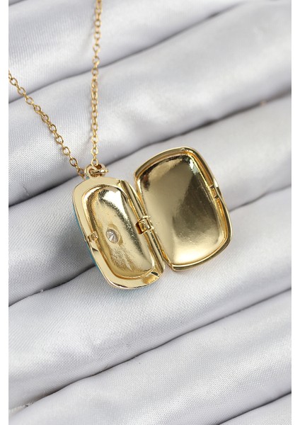 316L Çelik Zirkon Taşlı Açılabilr Kapaklı Kutup Yıldzı Model Gold Renk Kadın Kolye fiyatları