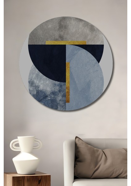 Geometrik Soyut Sanat Dekoratif Ahşap Mdf Ev/işyeri Duvar Tablo Yuvarlak Ev/işyeri Duvar Tablo