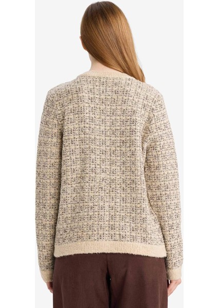 Regular Fit Bisiklet Yaka Düğmeli Triko Hırka D7671AX25WN indirimleri