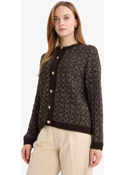 Regular Fit Bisiklet Yaka Düğmeli Triko Hırka D7671AX25WN modelleri