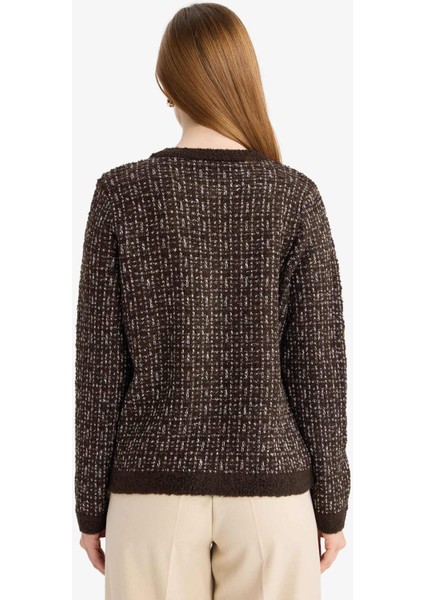 Regular Fit Bisiklet Yaka Düğmeli Triko Hırka D7671AX25WN indirimleri