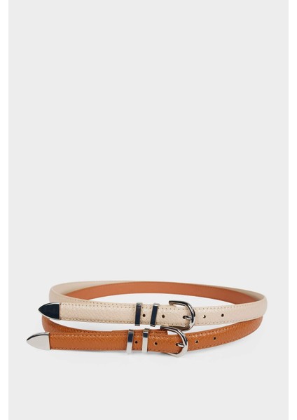 Kadın Oval Toka Suni Deri 2li Günlük KEMER F3361AXNS fırsatları