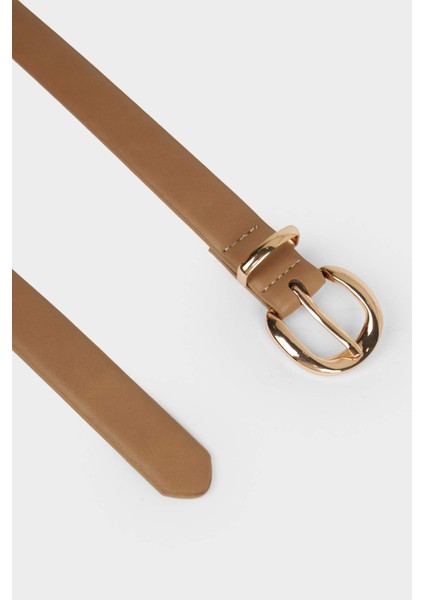 Kadın Oval Toka Suni Deri 2'li Günlük Kemer F3291AXNS modelleri