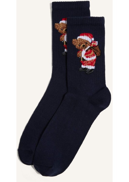 Erkek Yılbaşı Temalı 2'li Pamuklu Uzun Çorap G3908AXNS fiyatları