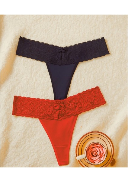 Kadın 2'li Dantelli Seksi Tanga CK270053