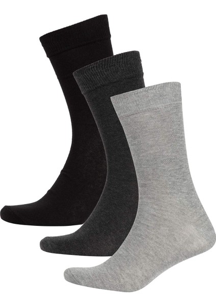 Erkek Pamuklu 3lü Uzun ÇORAP T9595AZNS