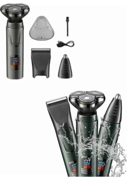 Tıraş Makinesi Profesyonel 3in1 Dijital Göstergeli 3 Başlıklı Erkek Bakım fiyatları