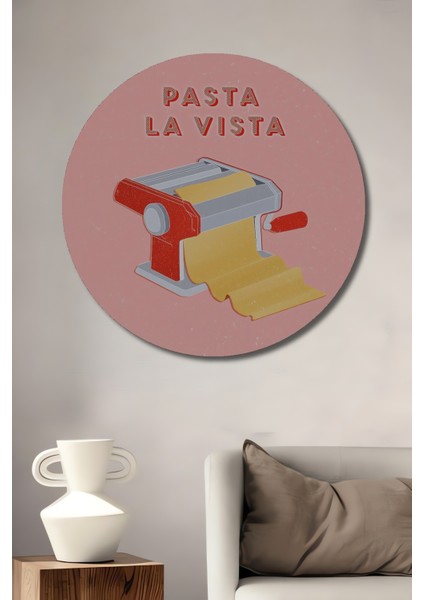 Pasta La Vista Dekoratif Ahşap Mdf Ev/işyeri Duvar Tablo Yuvarlak Ev/işyeri Duvar Tablo