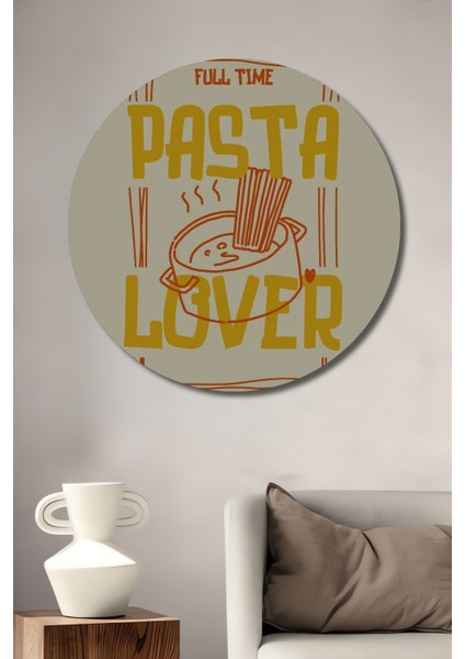 Full Time Pasta Tutkunu Dekoratif Ahşap Mdf Ev/işyeri Duvar Tablo Yuvarlak Ev/işyeri Duvar Tablo