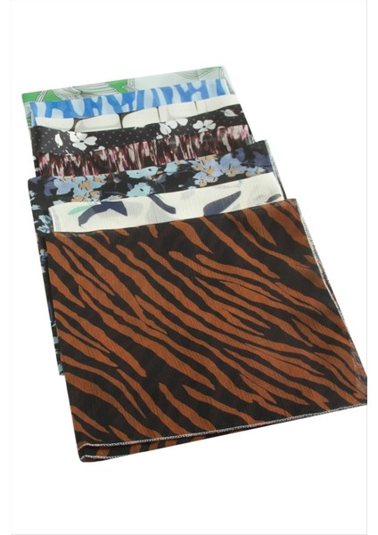 Karışık Desenli Şifon Fular 50 cm modelleri