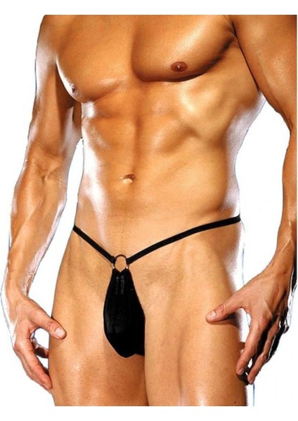 Halkalı Seksi Siyah Erkek String CK274601